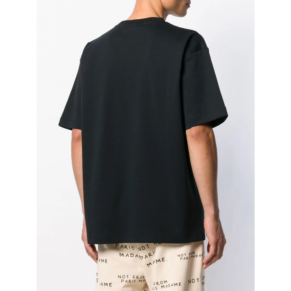 Drole de Monsieur Zwart T-Shirt Klassieke Stijl Black Heren