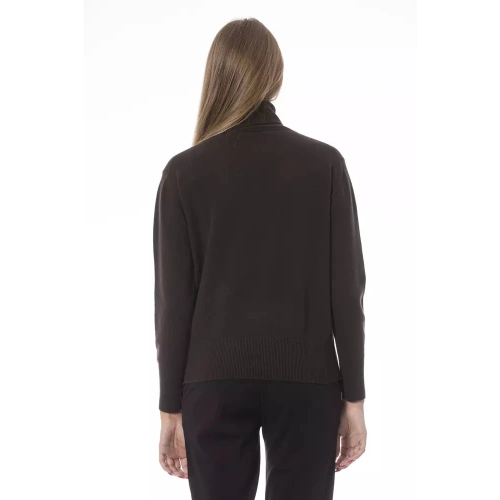 Baldinini Luxe Bruine Wol Cashmere Trui Brown Dames
