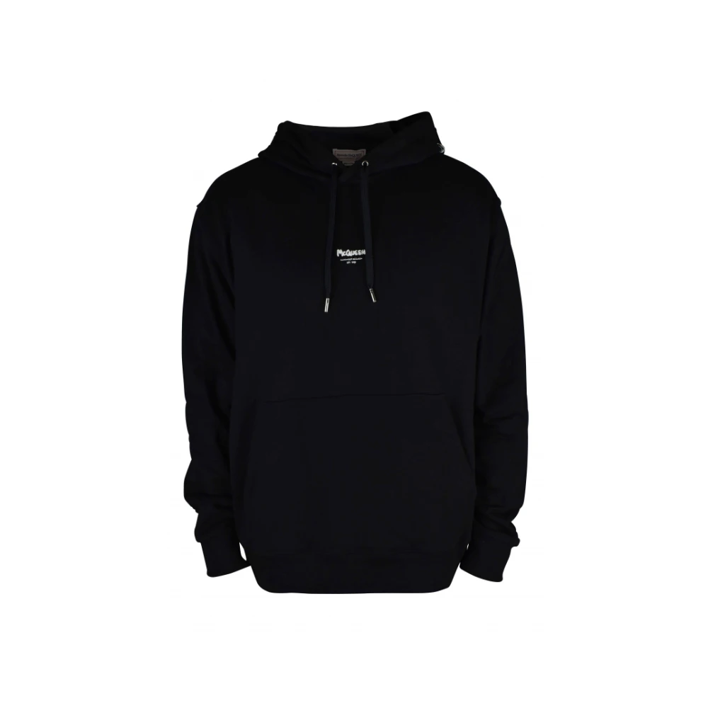 Alexander mcqueen Zwarte katoenen hoodie met logo Black Heren
