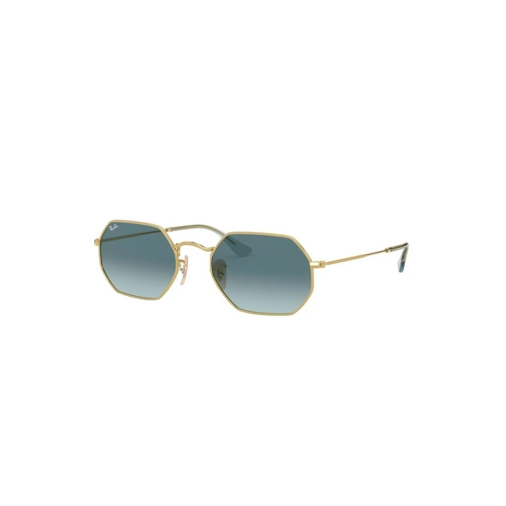 Ray-Ban Sunglasses Octagonal Classic - Arista Gold Frame Blue Lenses 53-21, RB3556N - Image 6