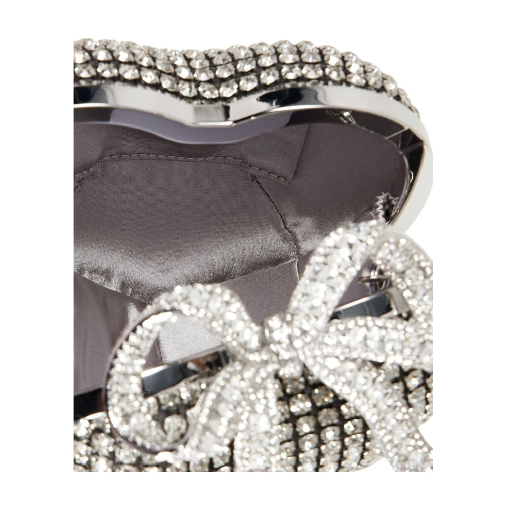 Self Portrait Hartvormige Strass Handtas met Strik Gray Dames