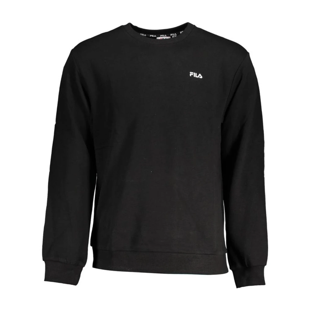 Fila Svart Broderad Crewneck Tröja Black, Herr