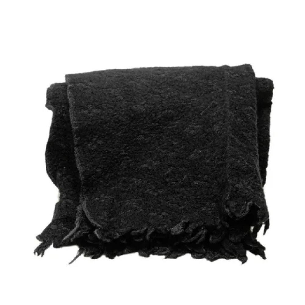 Louis Vuitton Vintage Pre-owned Wool scarves Black Dames