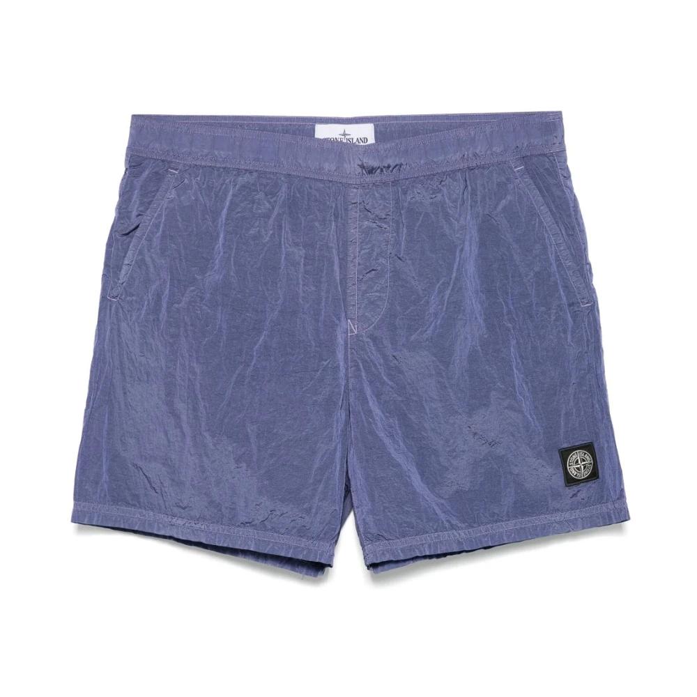 Stone Island Paarse Casual Shorts Purple Heren