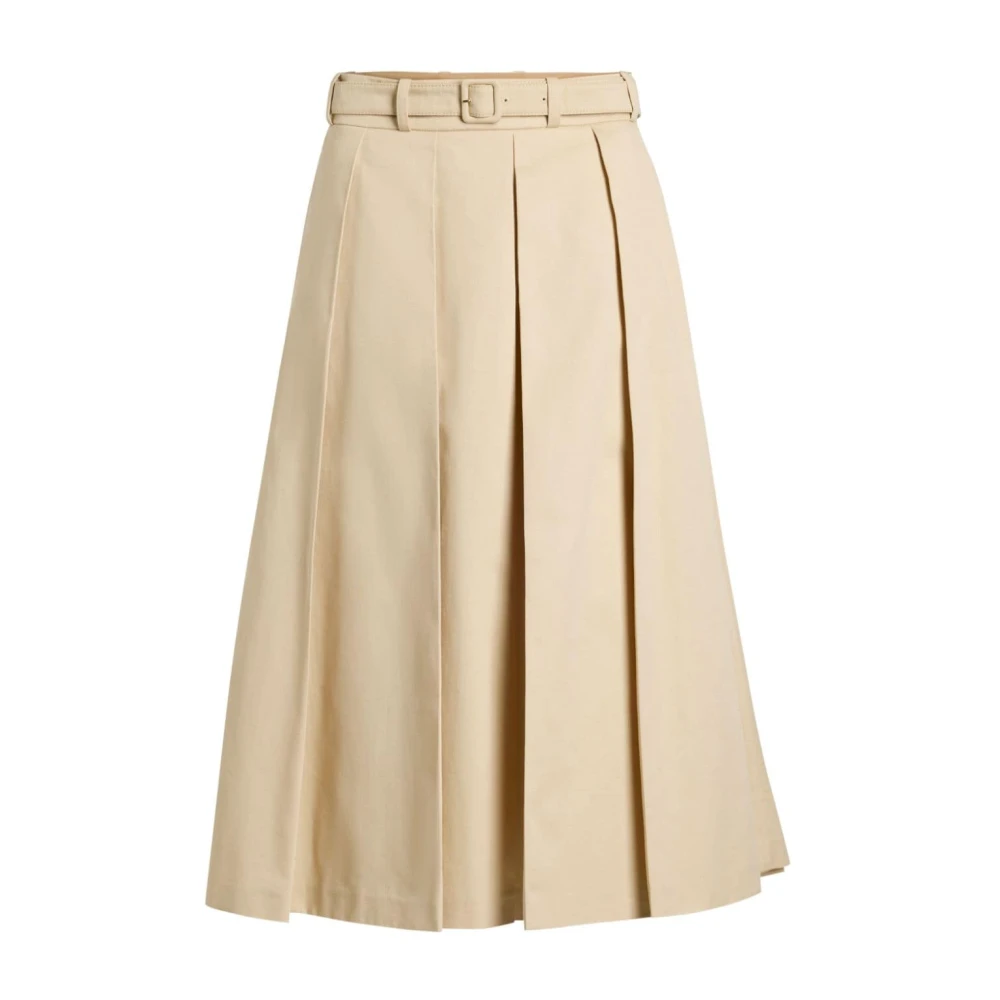 Patou Midi Geplooide Rok in Zandkleur White Dames