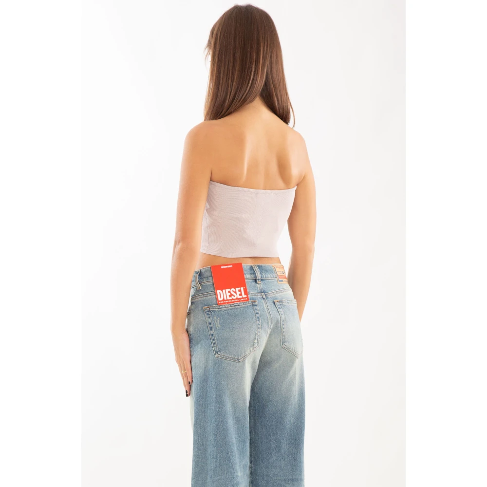 Diesel Metal Gebreide Top met M-Clarksvillex Stijl Gray Dames