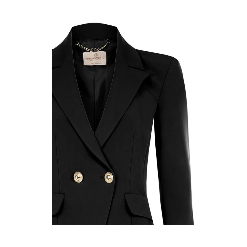 RINASCIMENTO Dubbelrijige Korte Blazerjas Black Dames
