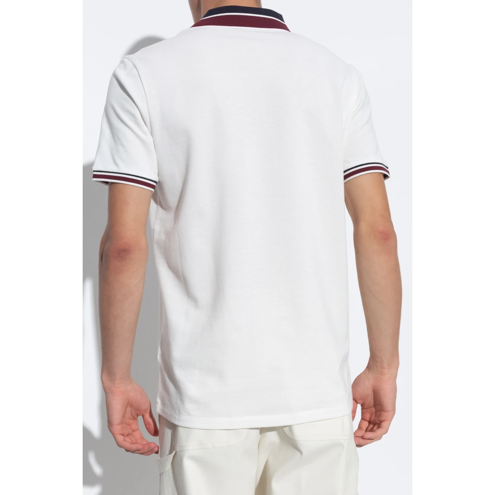 Moncler Katoenen polo met logo White Heren