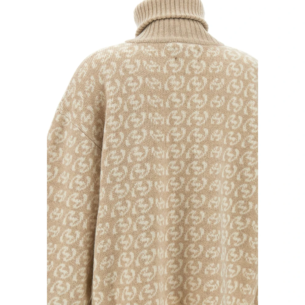Holzweiler Monogram Merino Wol Trui Zand Wit Beige Dames