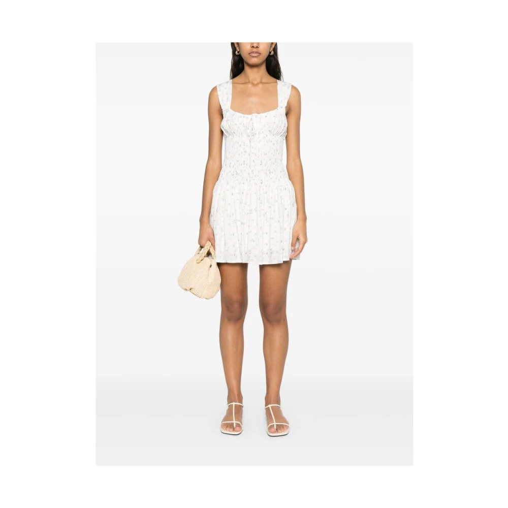 Faithfull the Brand Witte Mouwloze Jurk met Wijd Uitlopende Rok White Dames