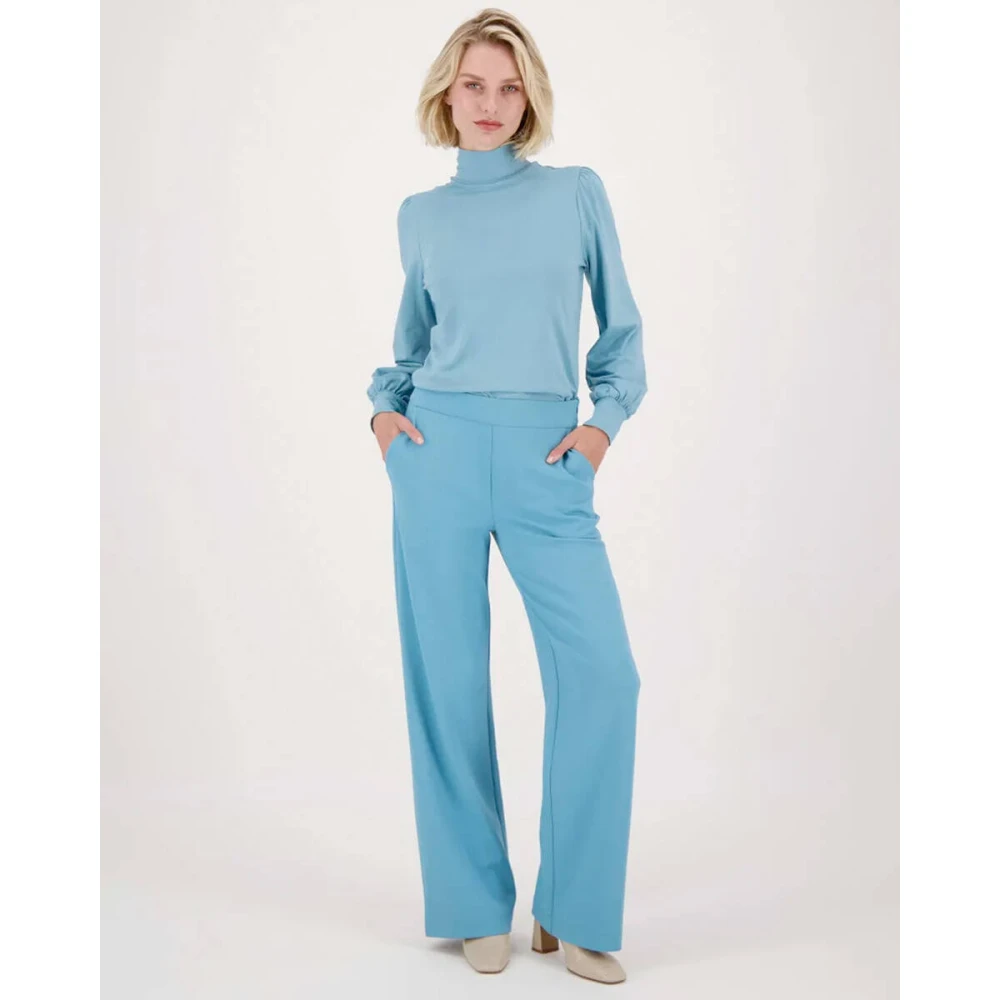 Zusss Rekbare Grijsblauwe Broek Blue Dames