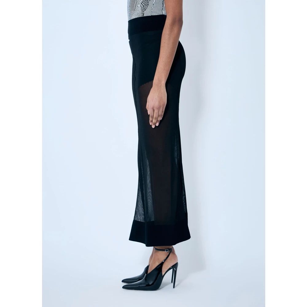 Jean Paul Gaultier Lichtgewicht gebreide maxi rok Black Dames
