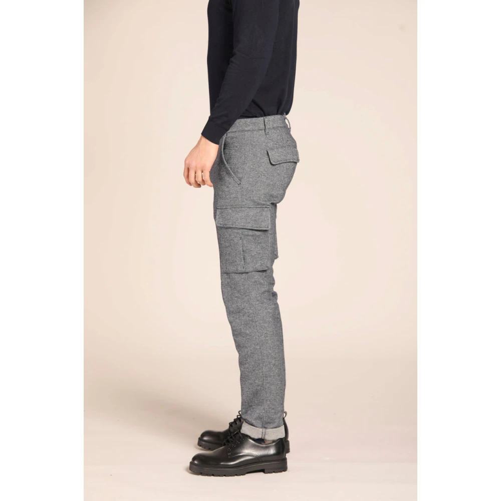 Mason's Cargo broek in donkerblauw katoenblend met slim fit Blue Heren
