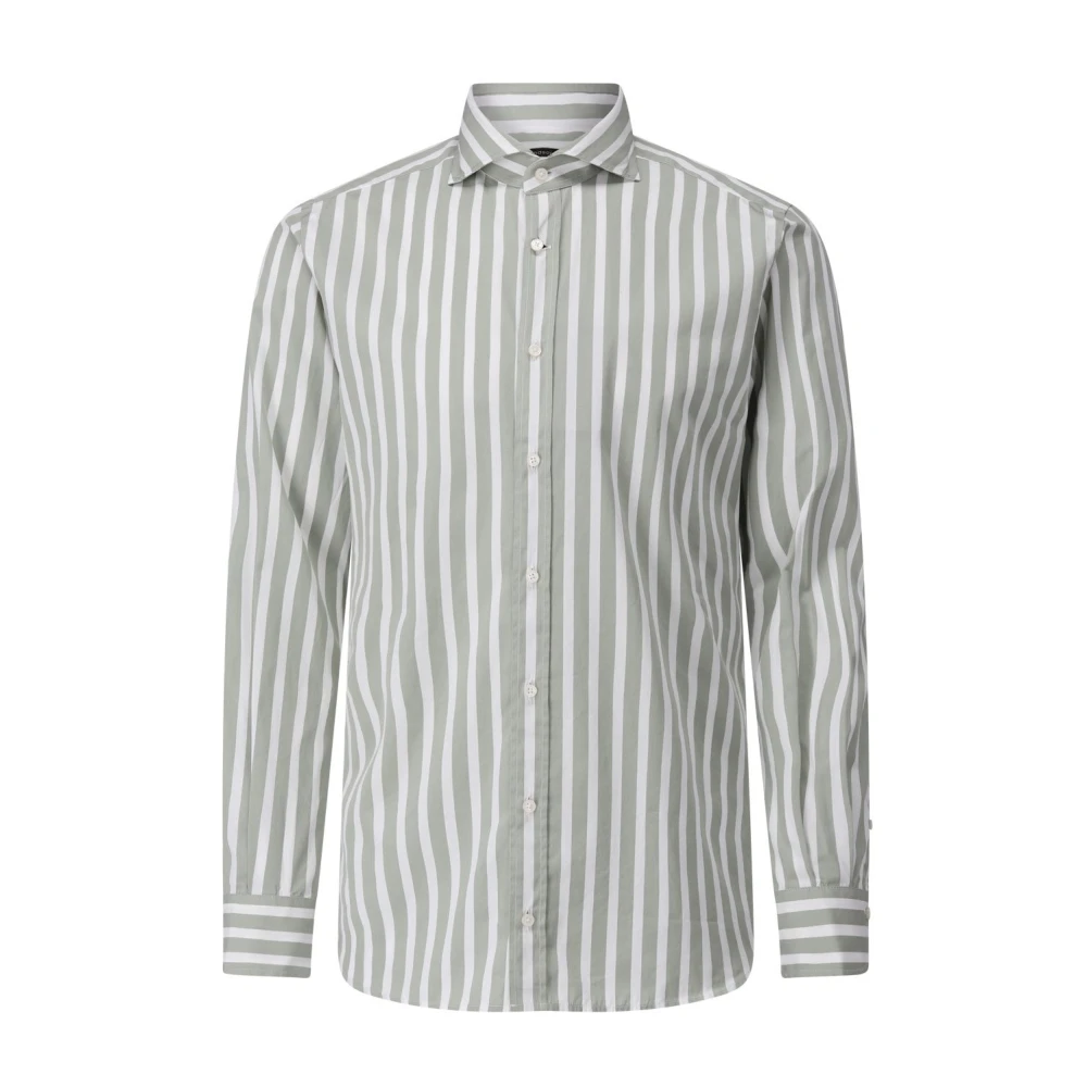 Windsor Gestreept Casual Overhemd Green Heren