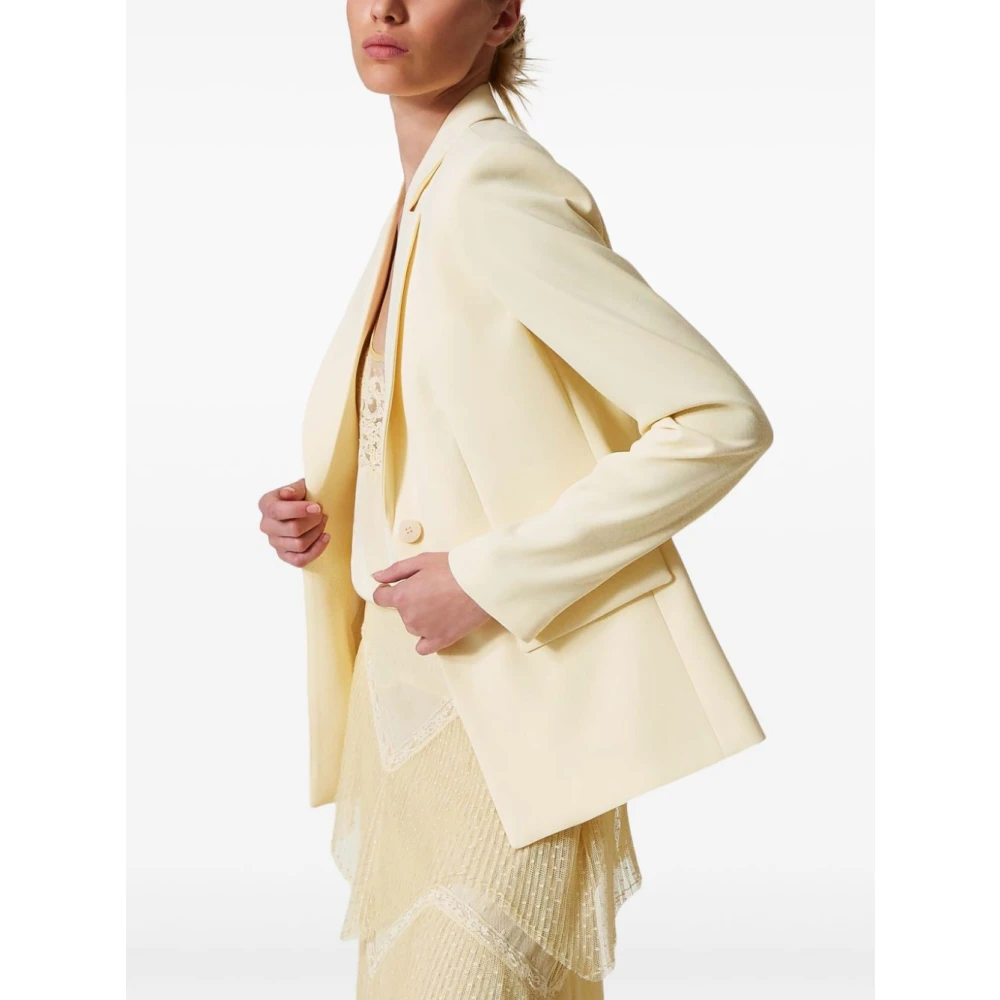 Twinset Witte jas met klepzakken White Dames