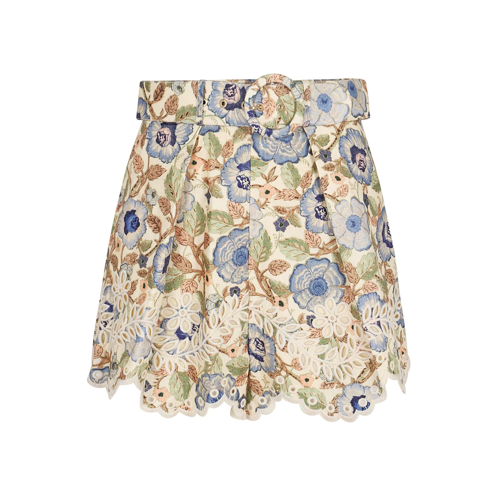 Zimmermann Linnen shorts met bloemenmotief Multicolor Dames