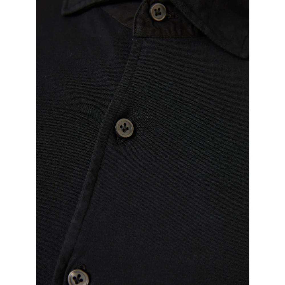 Sonrisa Katoenen shirt met elastaan gemaakt in Italië Blue Heren