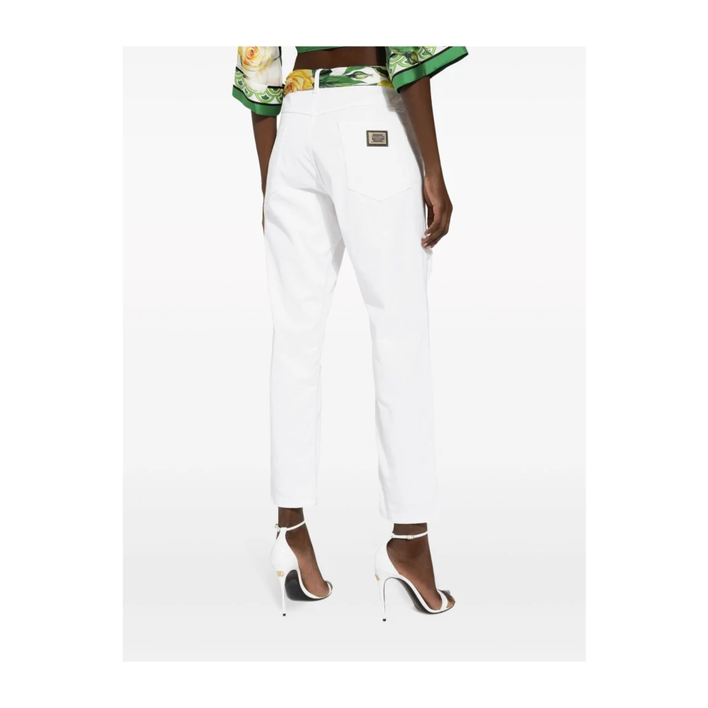 Dolce & Gabbana Versleten straight-leg jeans White Dames