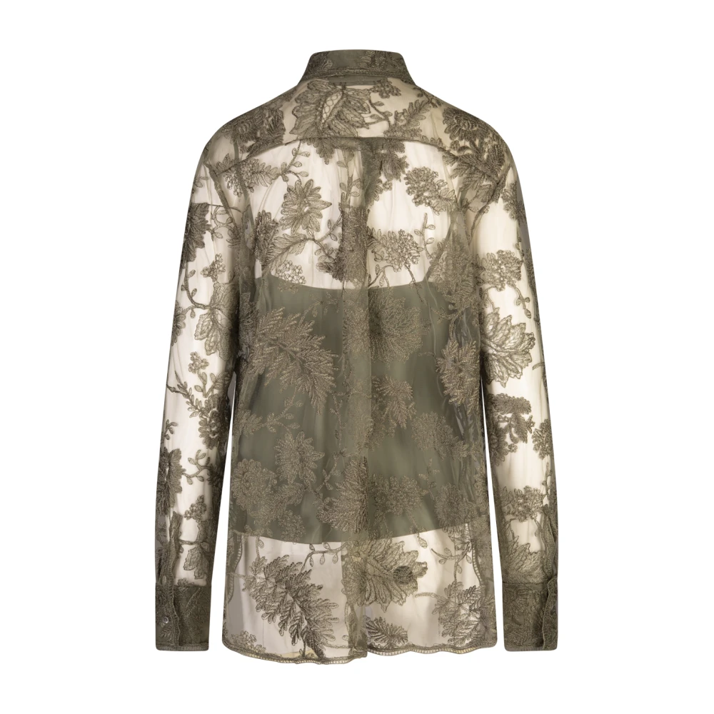 Ermanno Scervino Groene Tule Geborduurde Shirt Camisole Green Dames