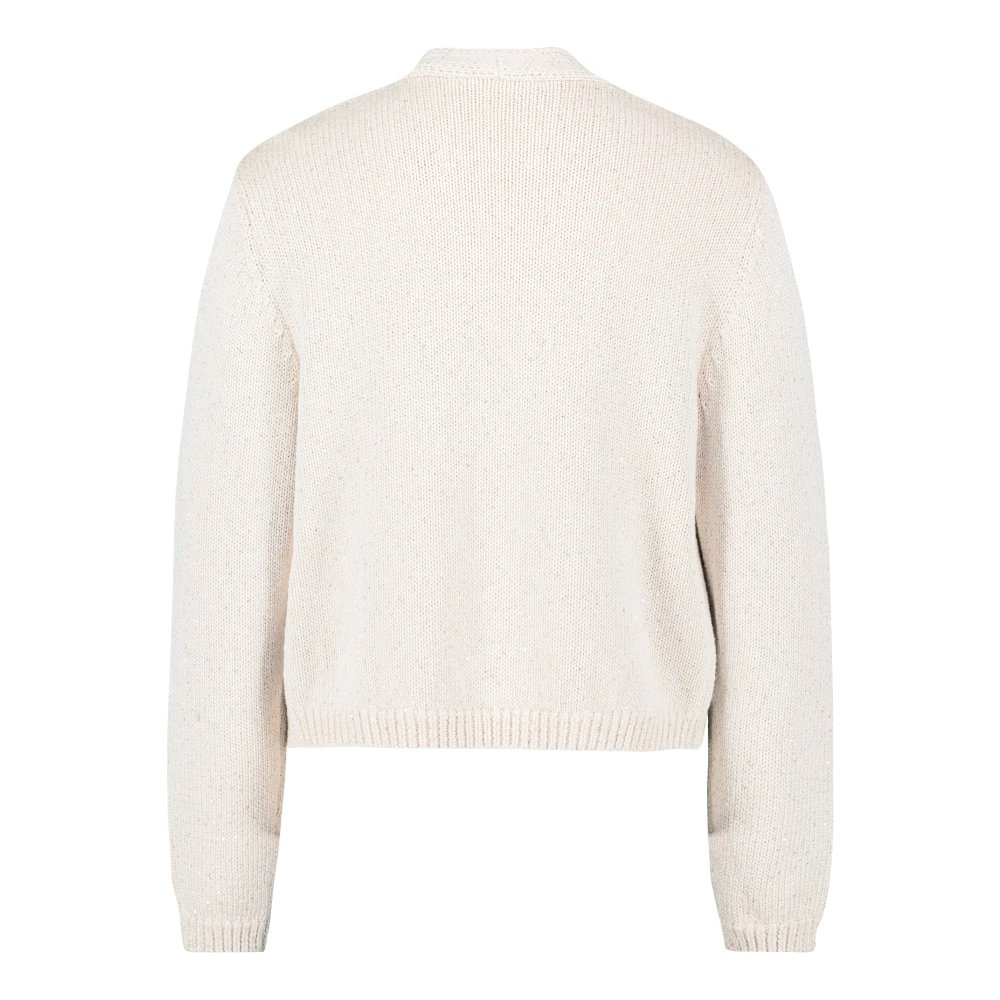 Betty & Co Gebreid vest met pailletten Beige Dames