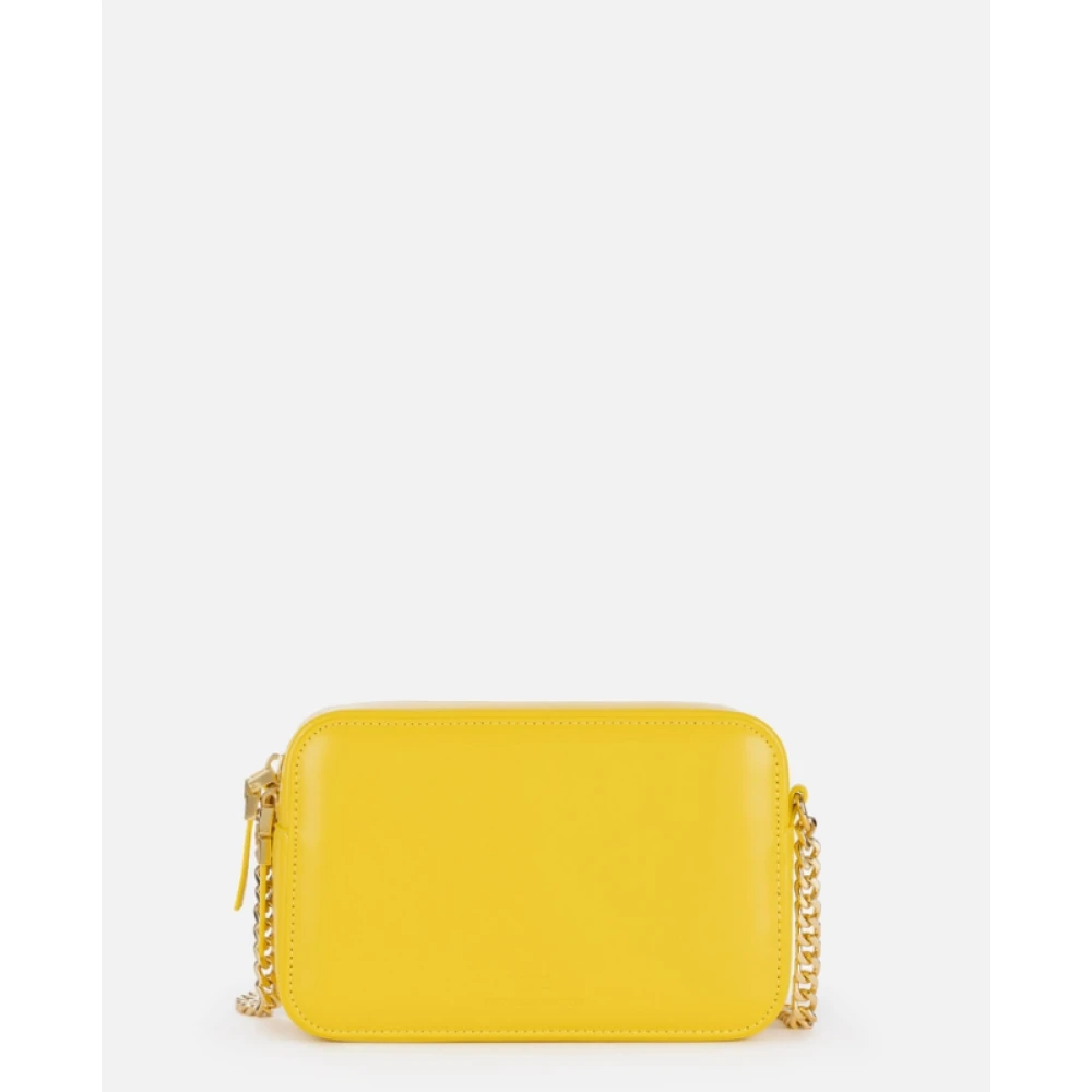 Elisabetta Franchi Gele Schoudertas met Kettingriem Yellow Dames