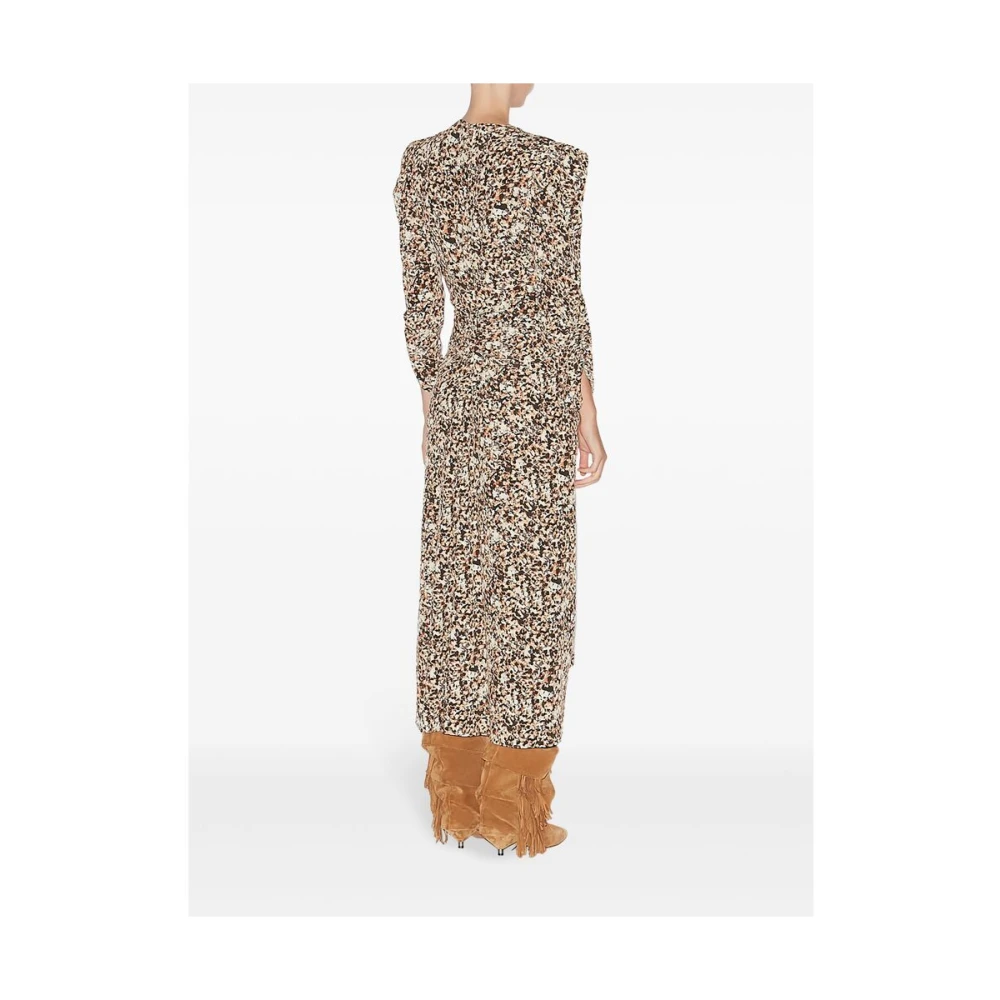 Isabel marant Luipaardprint V-hals Jurk Brown Dames