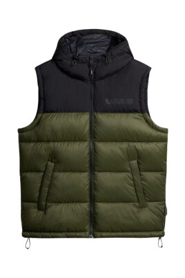 veste-sans-manches-a-capuche-verte