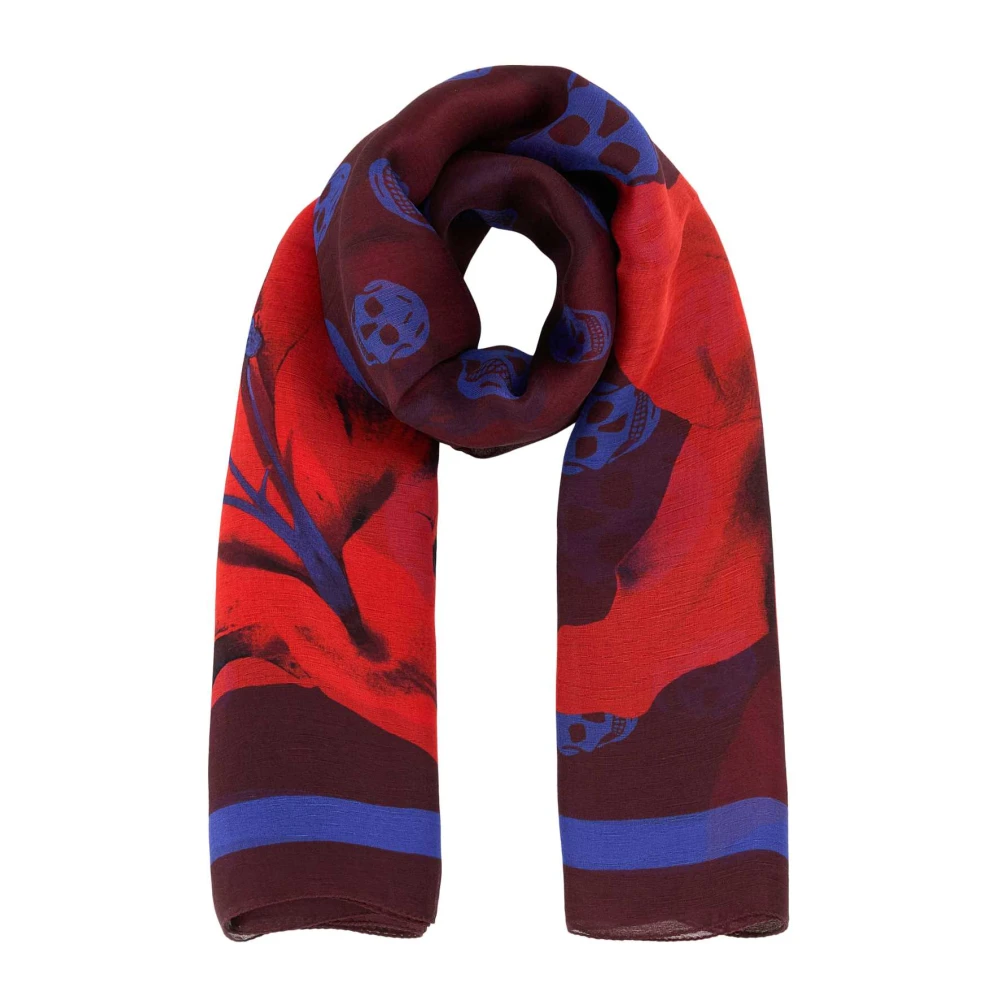 Alexander mcqueen Zijden Gedrukte Foulard Sjaal Multicolor Dames