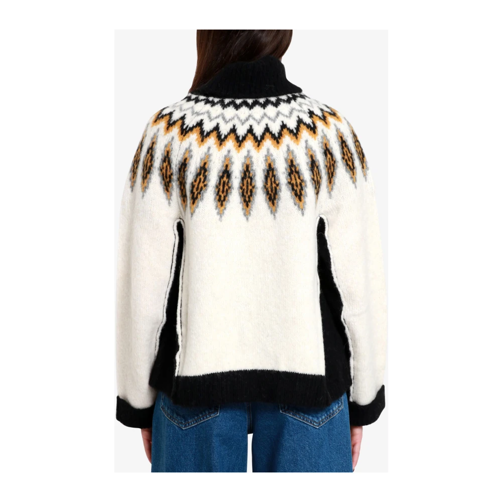 Semicouture Noorse Stijl Wollen Trui White Dames