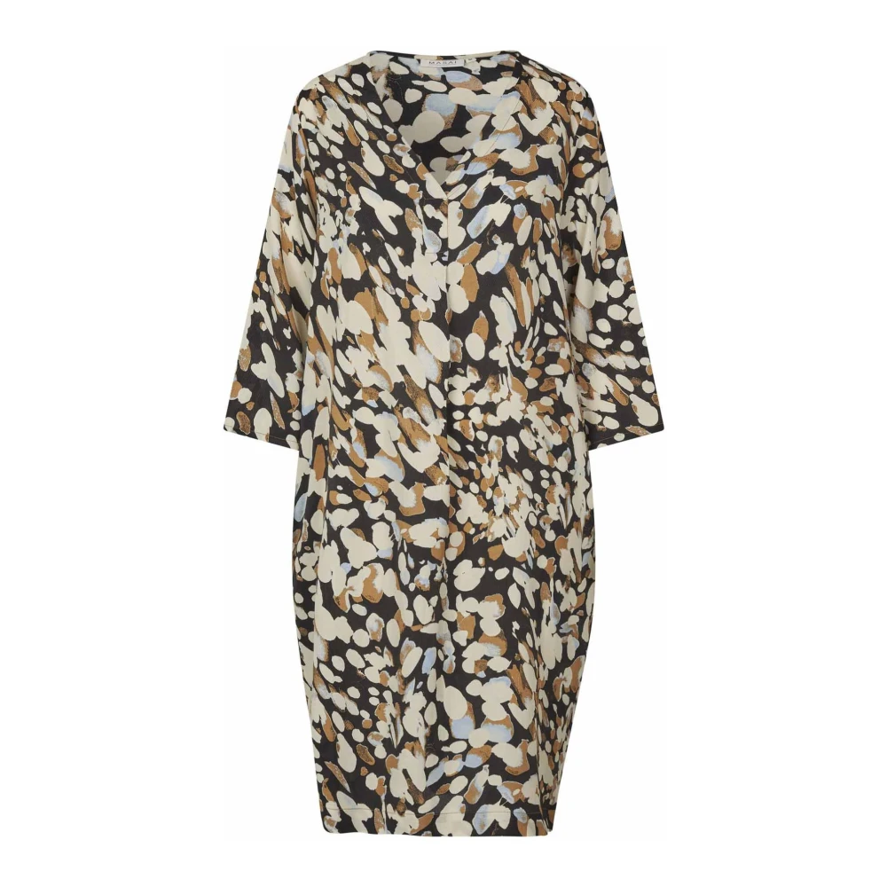 Masai Gedrukte Jurk met 3 4 Mouwen Multicolor Dames