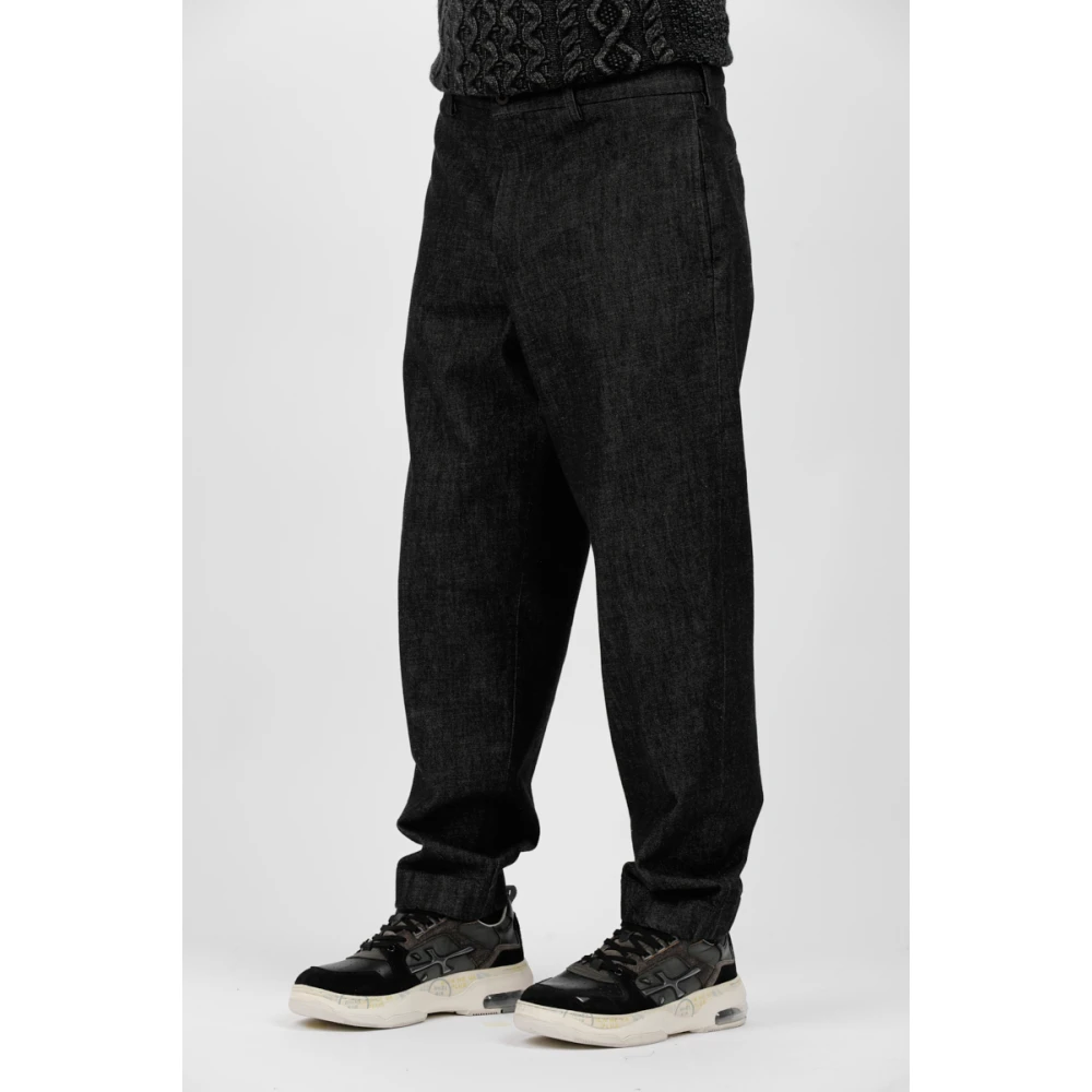 Berwich Wijde Pijp Katoenen Broek Blue Heren