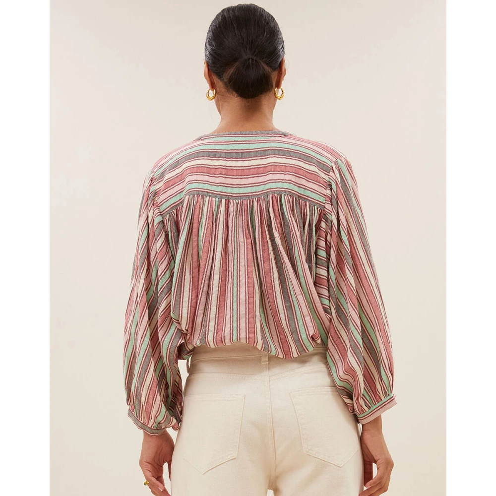 By-Bar Gestreepte Blouse Lange Mouw Becky Multicolor Dames