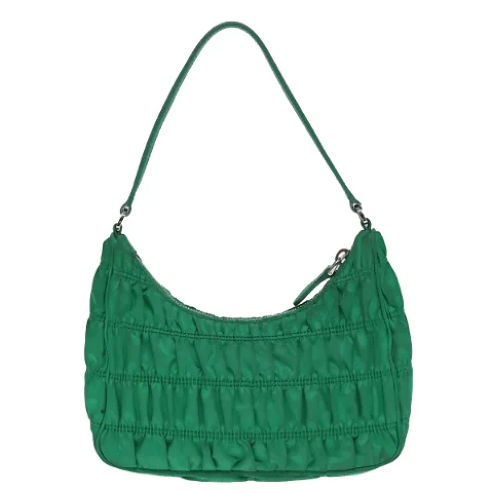 Prada Vintage Pre-owned Leather shoulder-bags Green Dames