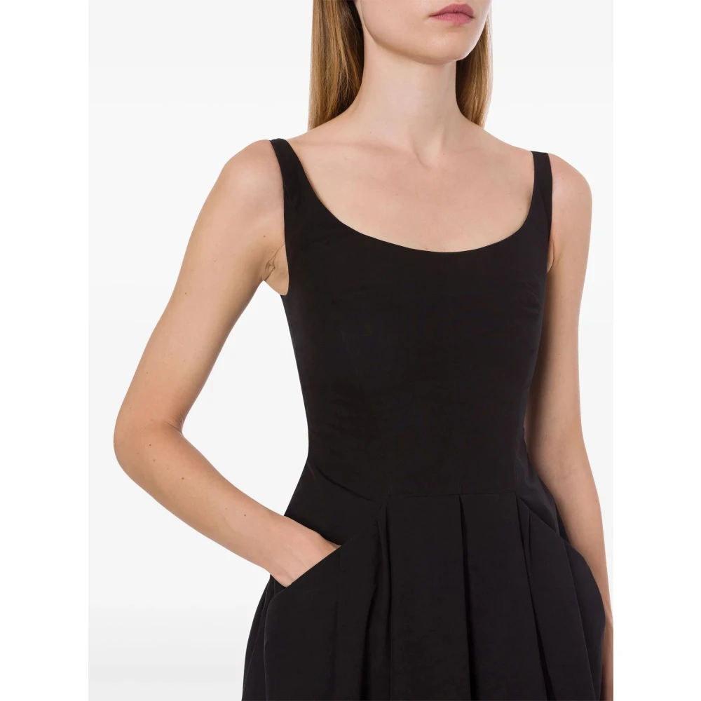 Philosophy di Lorenzo Serafini Zwarte Katoenmix Mouwloze Jurk Black Dames