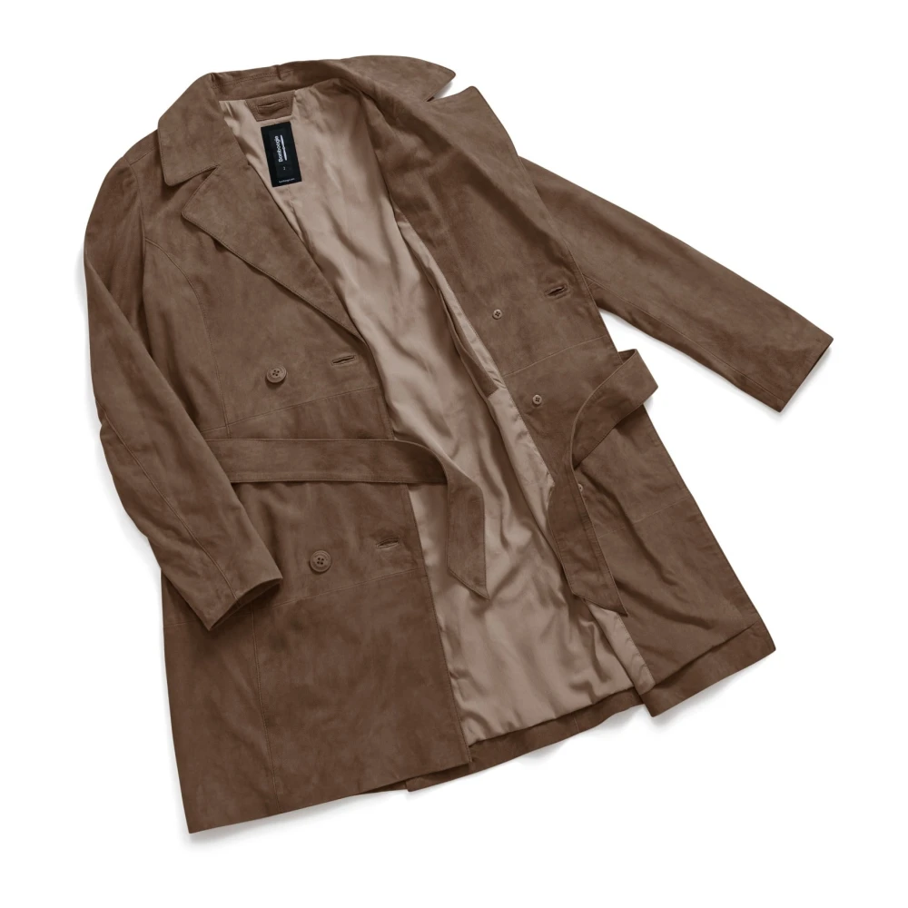 BomBoogie Nemy Lange Leren Jas Brown Dames