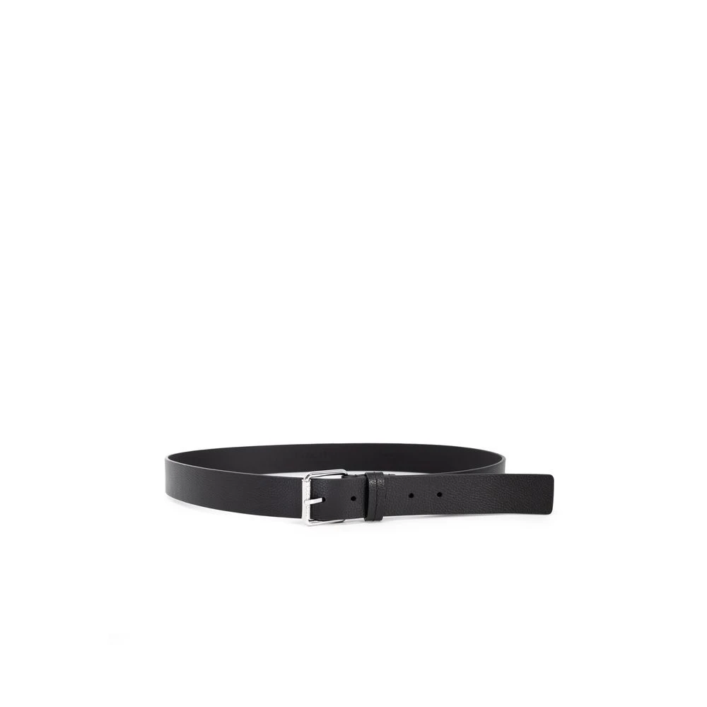 Calvin Klein Zwarte Leren Riem voor Mannen Black Heren