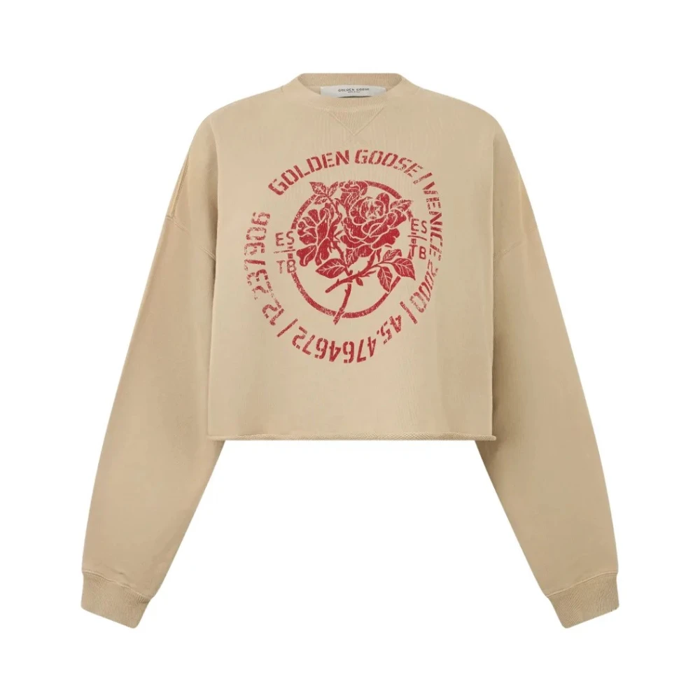 Golden Goose Vrouw Beige Hoodies & Sweatvesten Dames, M, Tops