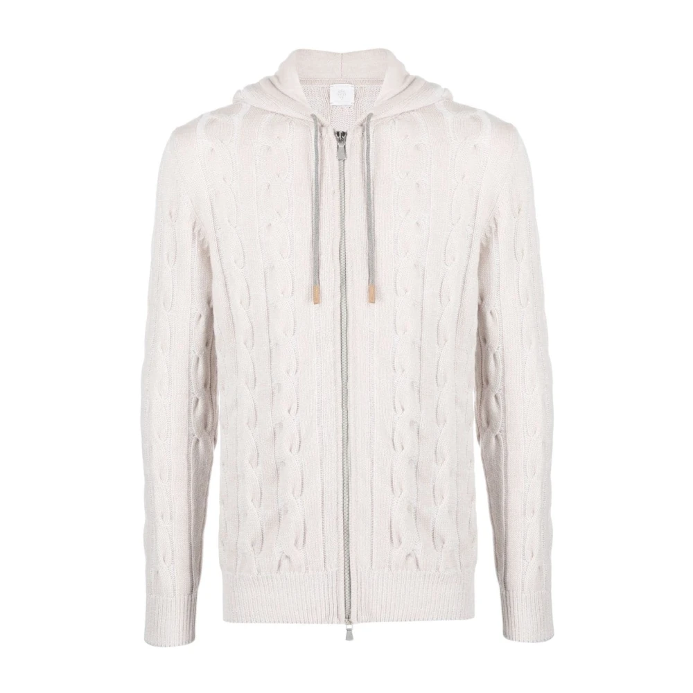 Eleventy Beige Cashmere Full Zip Sweater Beige Heren