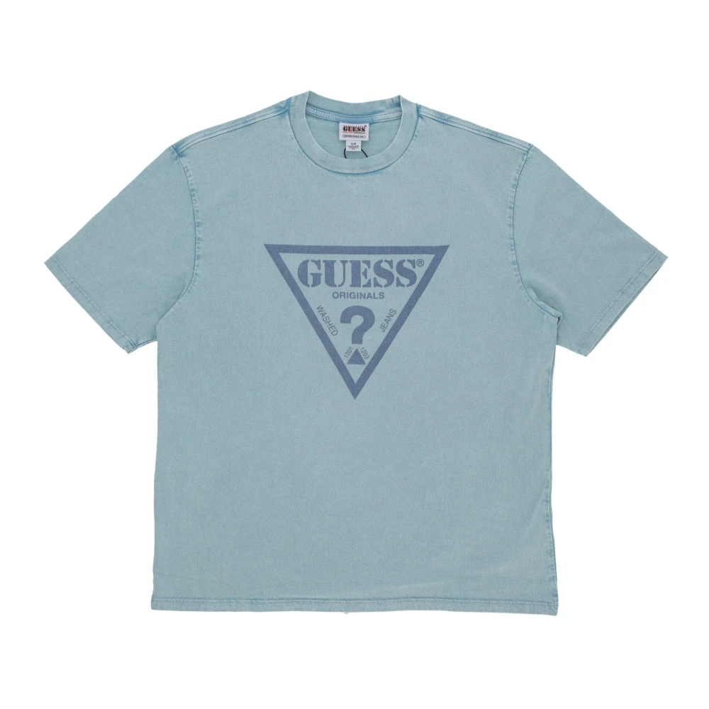Guess Vintage Triangle Tee Aquatic Ocean Multi Blue Heren
