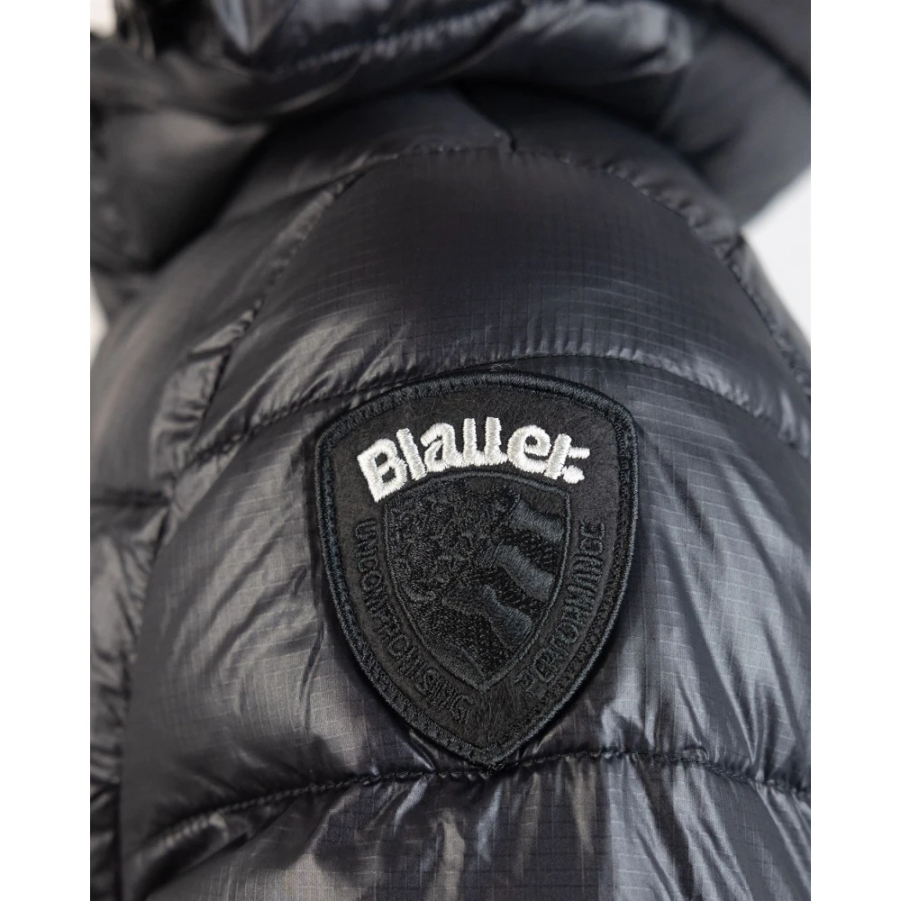 Blauer Zwarte jas met ruitpatroon Black Dames