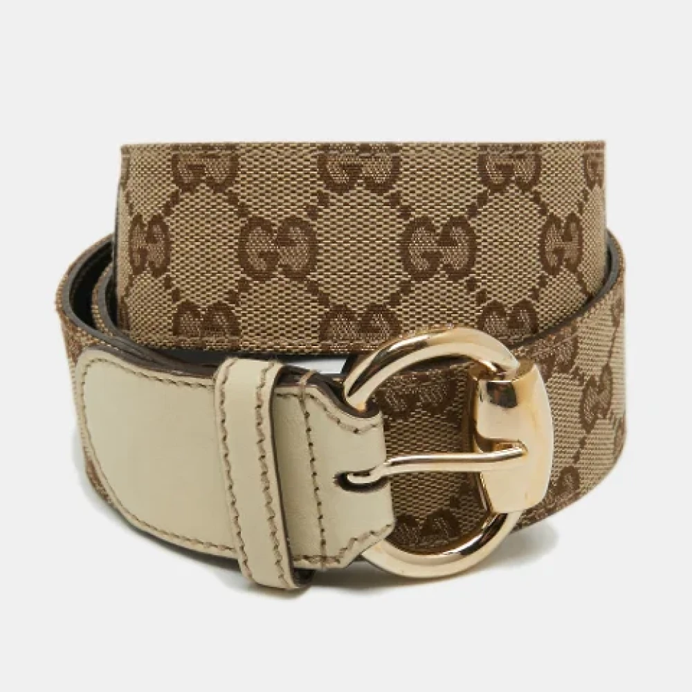 Gucci Vintage Pre-owned Leather belts Beige Dames