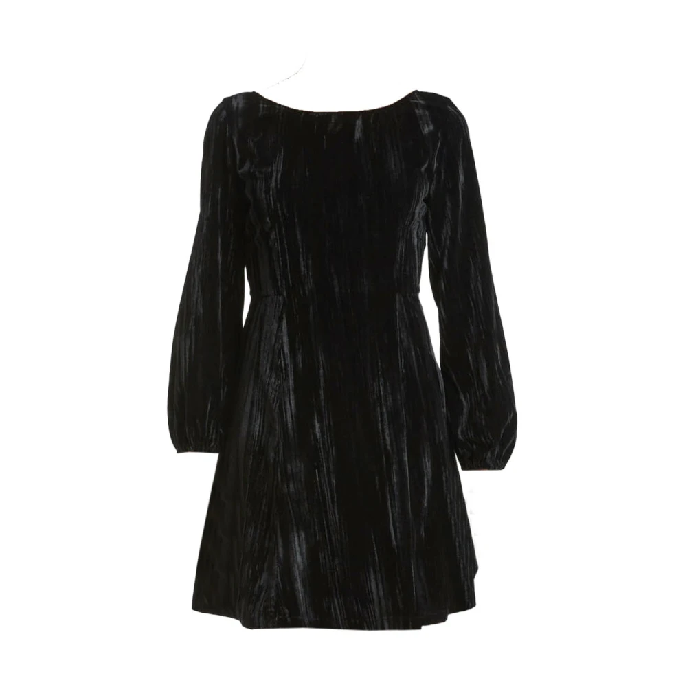 Pennyblack Gekreukte Fluweel Jurk Valance Stijl Black Dames
