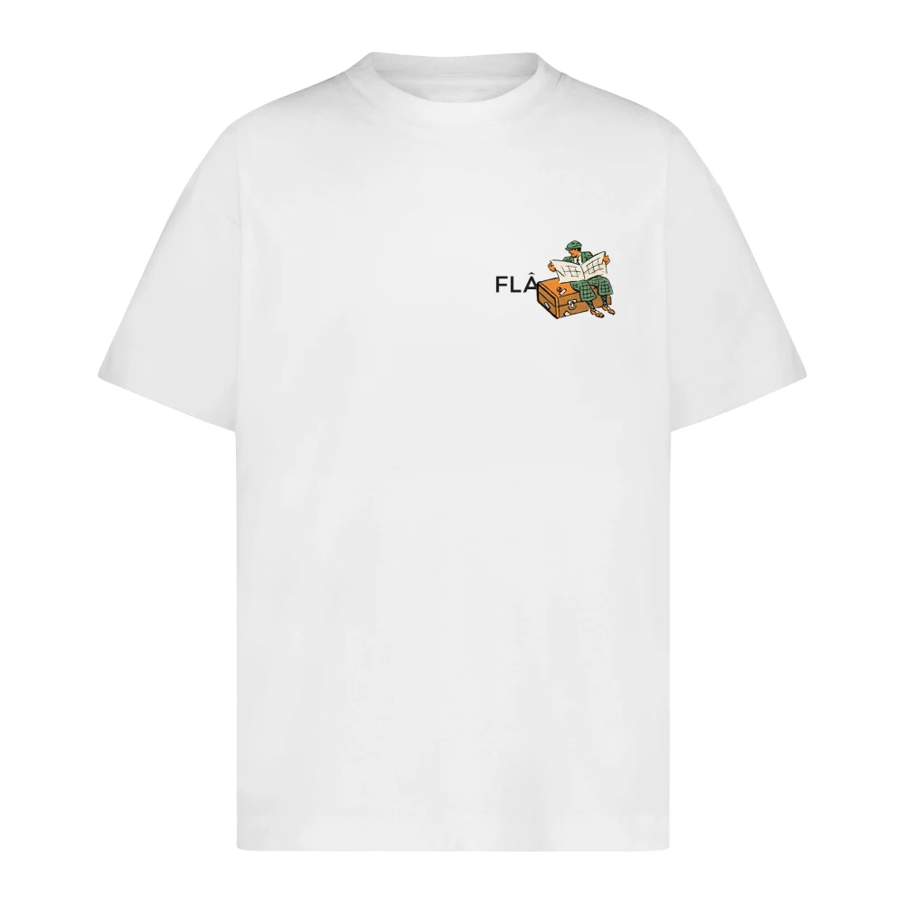 Flâneur Reiziger T-shirt in wit White Heren