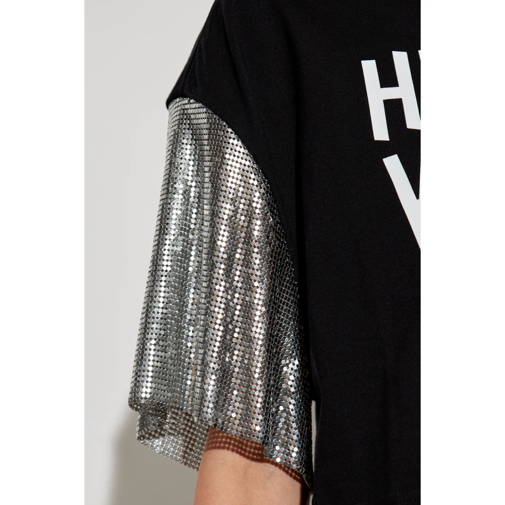 Versace Korte oversized t-shirt Black Dames