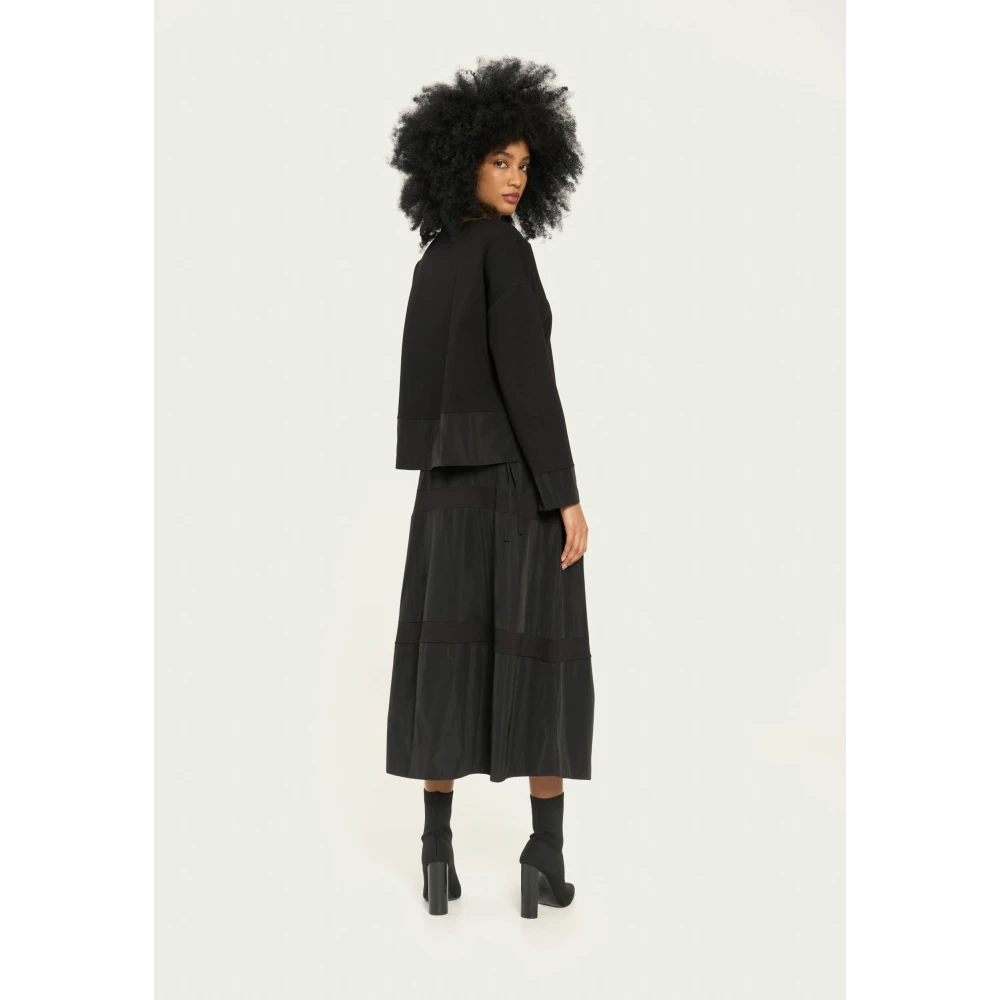 Vicario Cinque Gestreepte taffeta ballonrok Black Dames