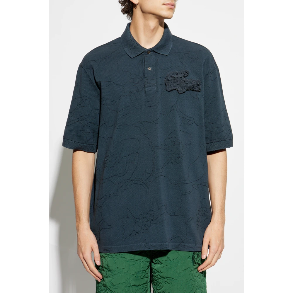 Lacoste Polo met afneembaar logo Blue Unisex