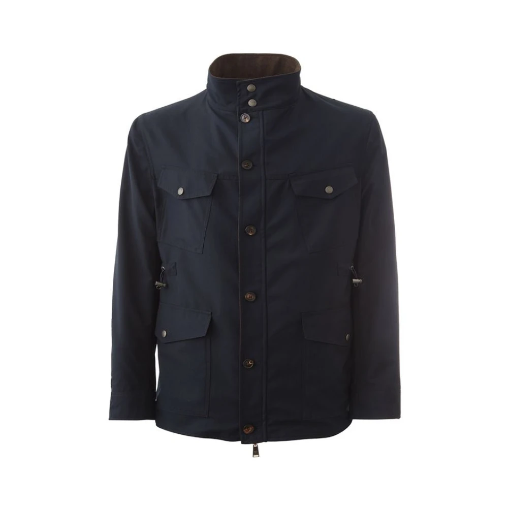 Lardini Elegante blauwe wollen jas voor mannen Blue Heren