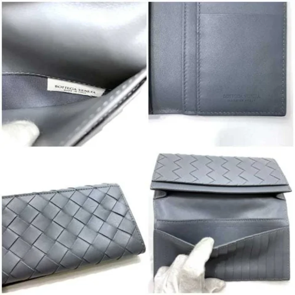 Bottega Veneta Vintage Pre-owned Leather wallets Gray Dames