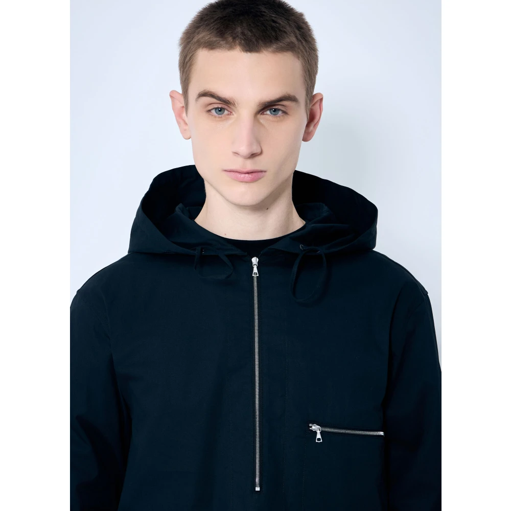 Dries Van Noten Capuchonkatoenen rits-shirt Black Heren