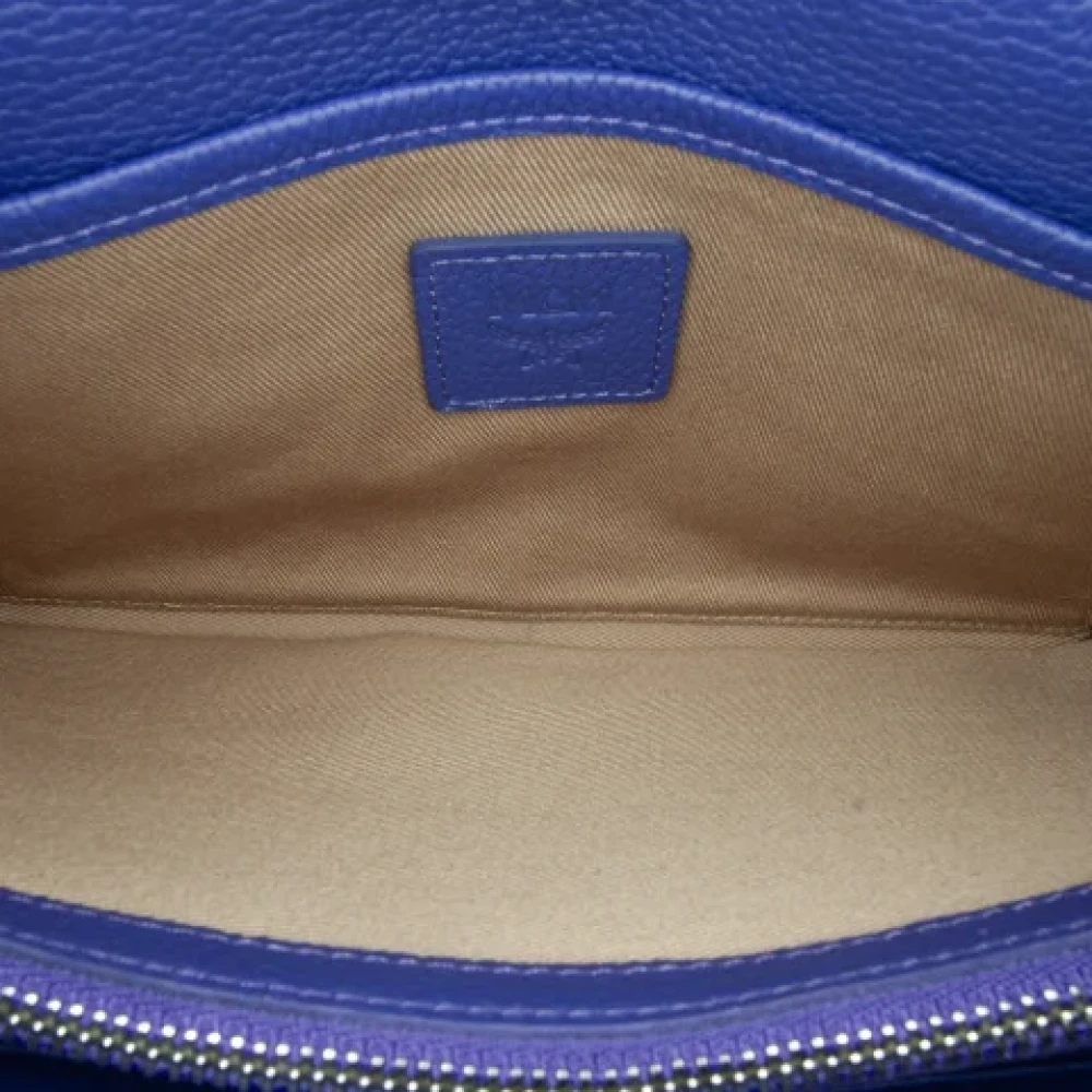 MCM Pre-owned Leather shoulder-bags Blue Dames